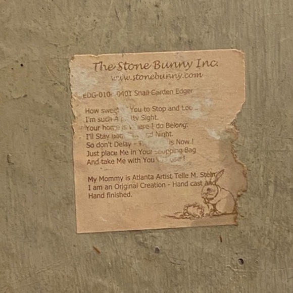 ✨2005 Stone Bunny Inc Telle M. Stein Garden Statue - Picture 7 of 7